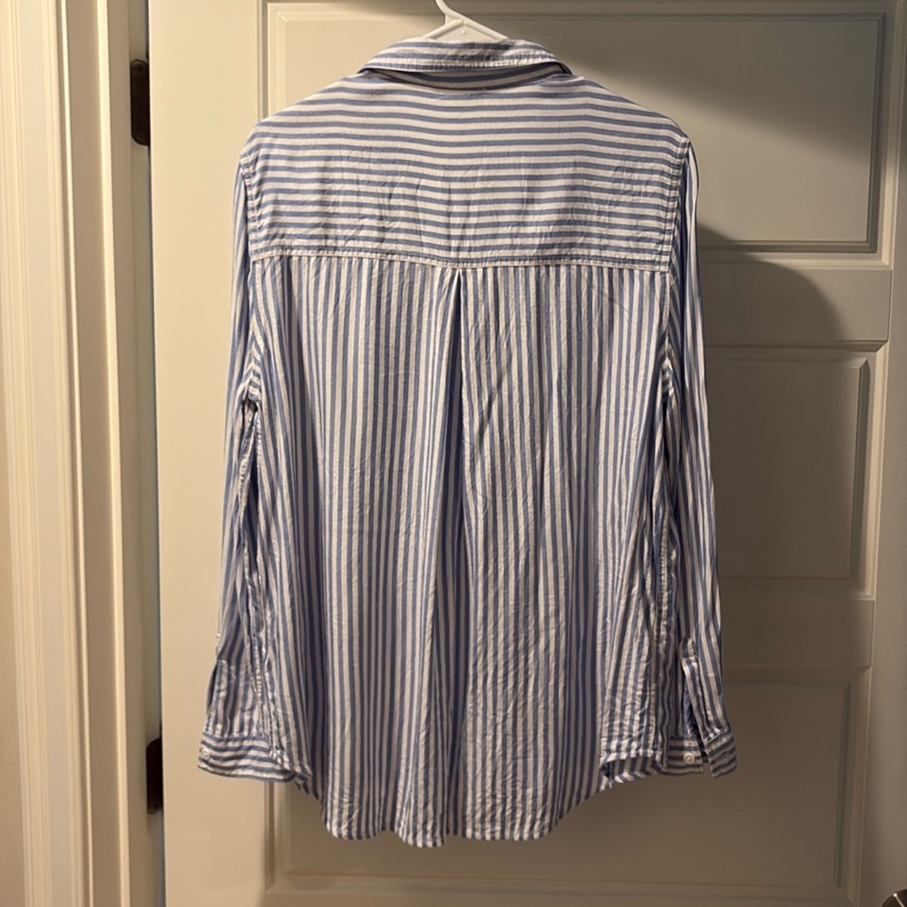 Beachlunchlounge Pinstripe Blue/white Blouse (L) - Picture 3 of 4